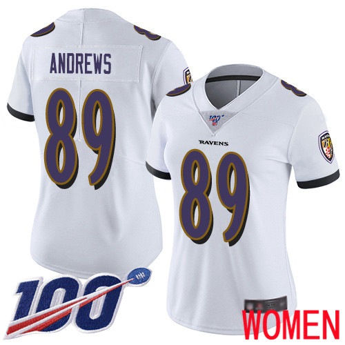 Baltimore Ravens Limited White Women Mark Andrews Road Jersey NFL Football #89 100th Season Vapor Untouchable->women nfl jersey->Women Jersey